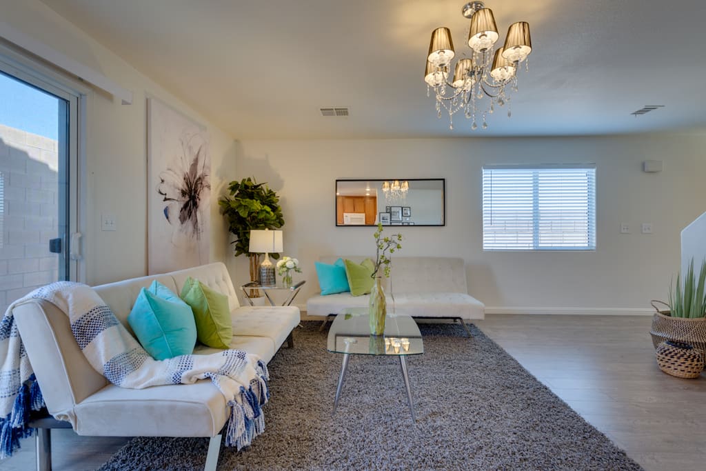 Living room with 2 sofa bed