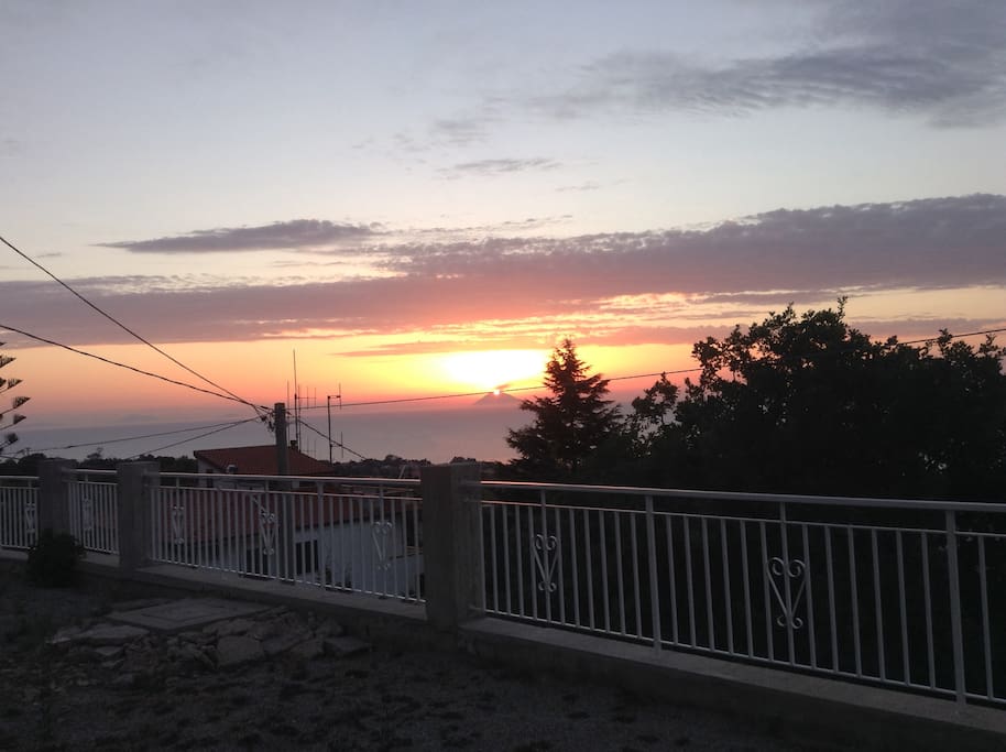 panorama al tramonto visibile dallalloggio