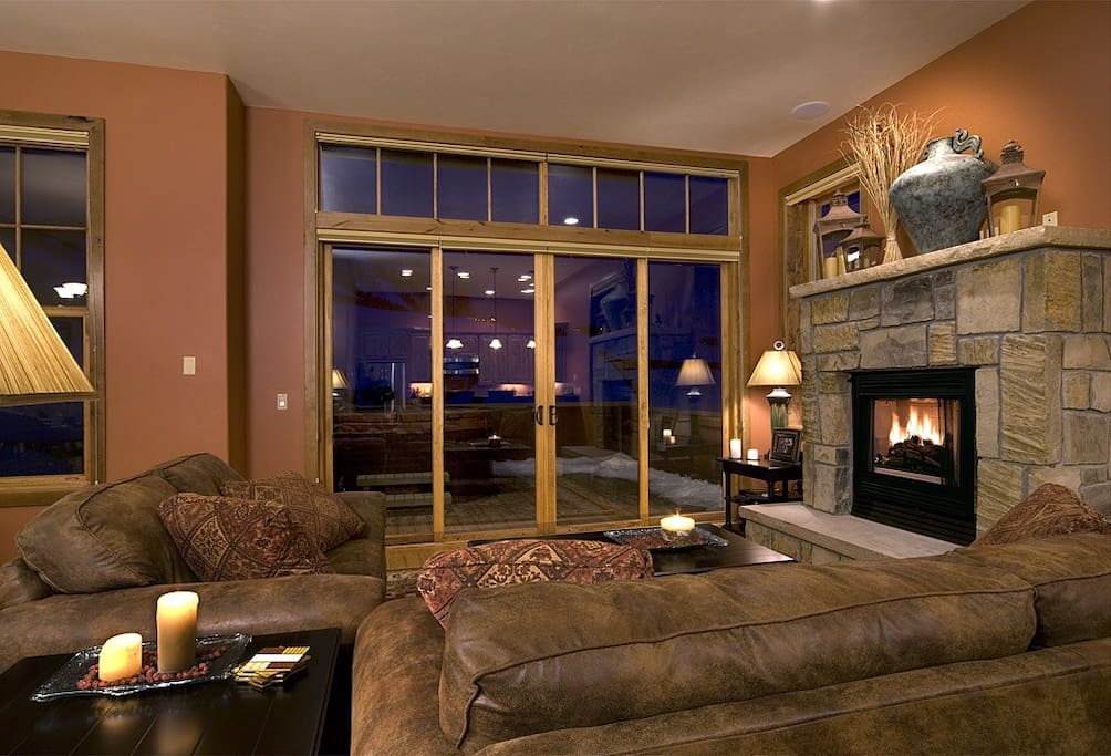 Living room with glass doors that open to the deck. (Main floor)