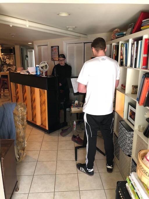 Stephen giving a voice lesson in the studio. Your room is right off of it so if you’re trying to sleep during the day, don’t stay here! If you like singing and piano and music and creative people, please do!
