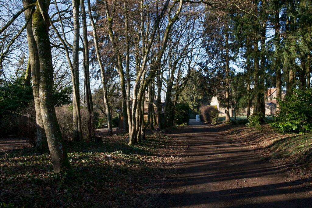 L'entrée avec le parking sur la gauche