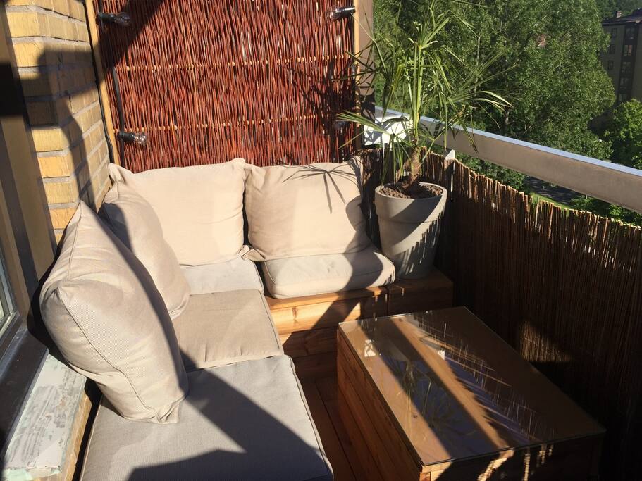 Welcome to the lovely balcony where you can enjoy the sun from 11am to late evening in the summer.