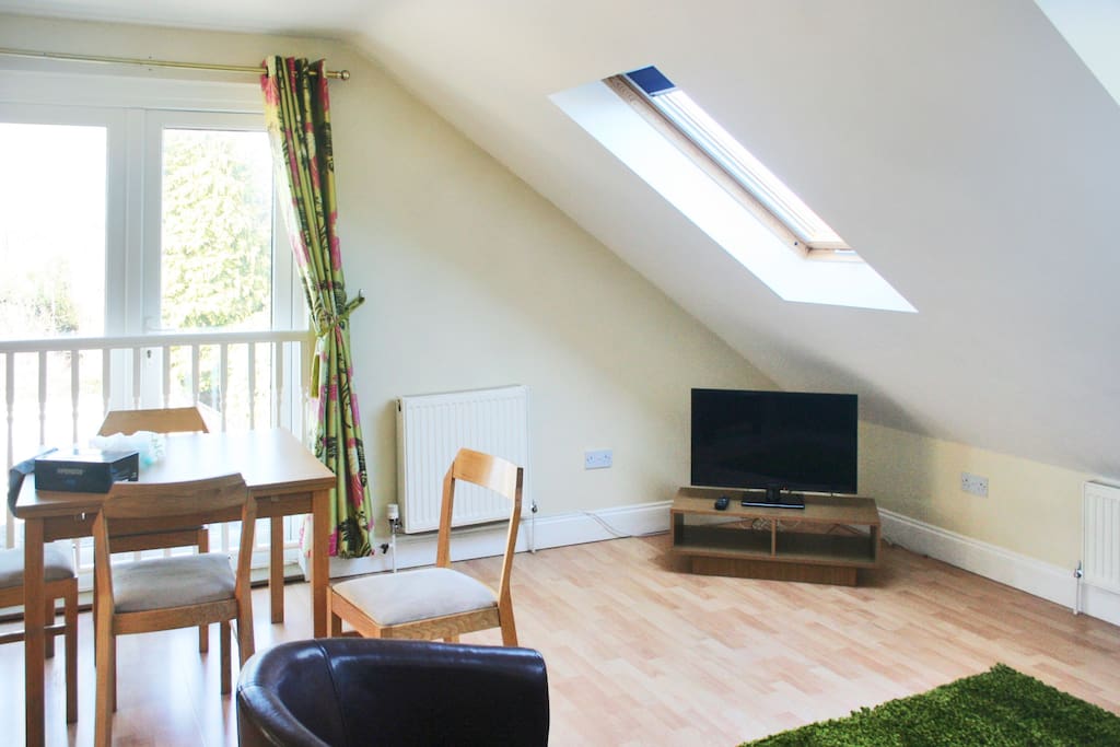 Lovely bright, spacious and relaxing living area with views over gardens