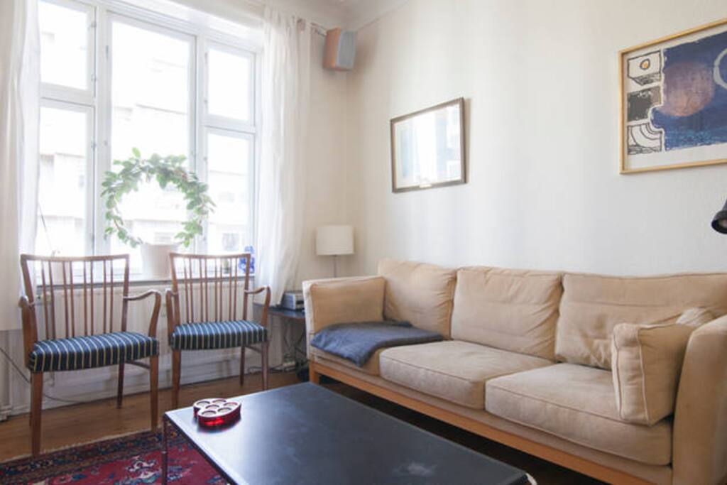 Your bedroom. It's possible to sleep on a queen-sized inflatable bed or on the sofa