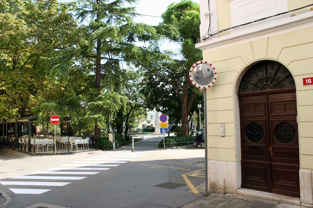 The entrance into the building