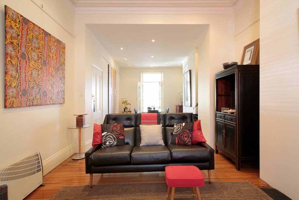 Impressive art collection throughout house
