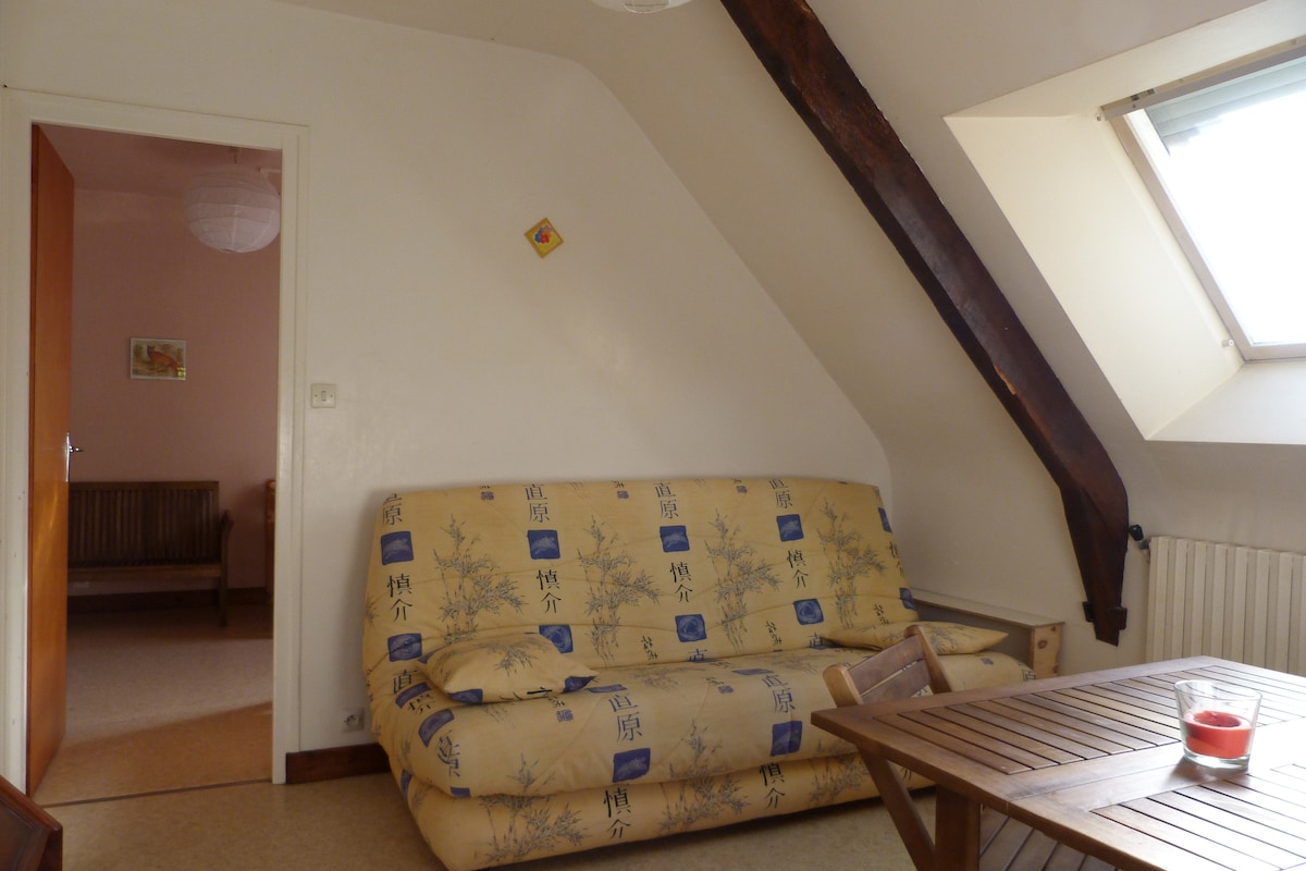 Drugačija organizacija seoske kućice L'Eco 'Logic: prostor za sjedenje i spavaća soba u pozadini u skladu sa svime na istoj razini