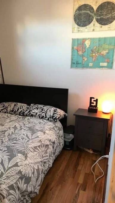 Bedroom with double sized bed
