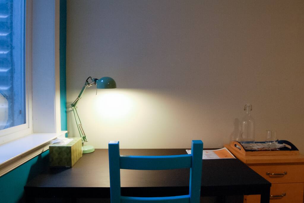 Spacious desk for work or writing