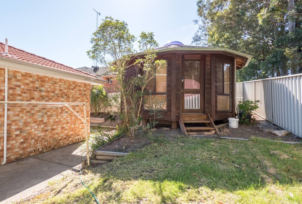 The Yurt is separate from the main house for privacy, and ease of access. You can park right next to it, so no need to come through the house.