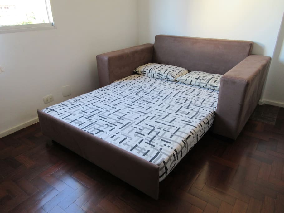 Sofa bed in full size bed mode - density 33