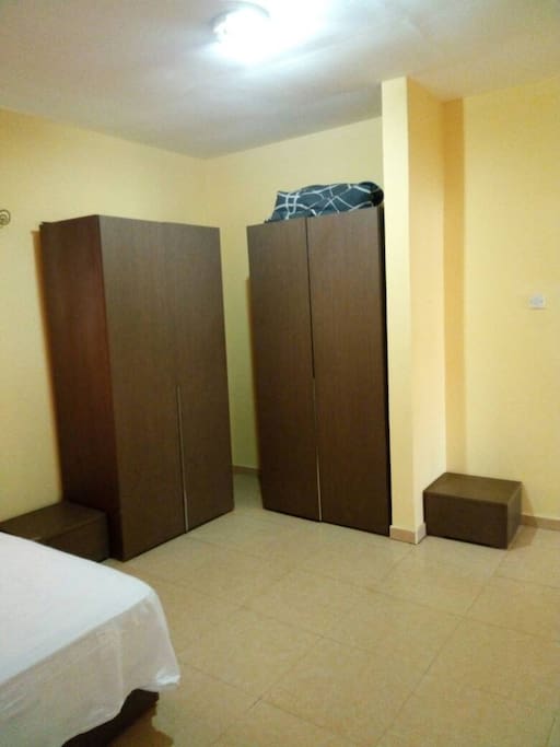Main bed with wardrobes