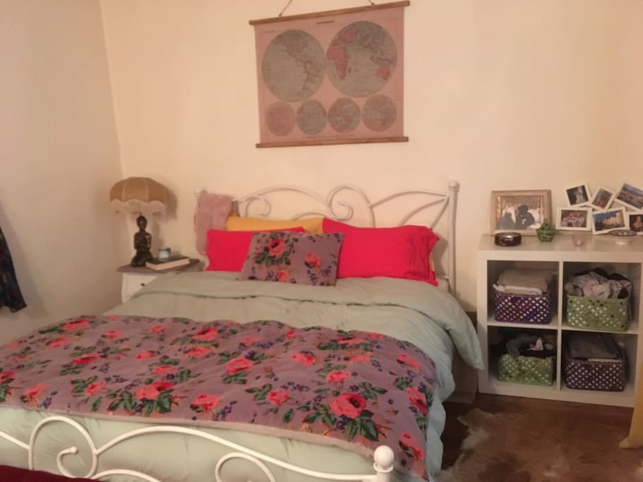 Large bedroom with a very comfortable queen size bed