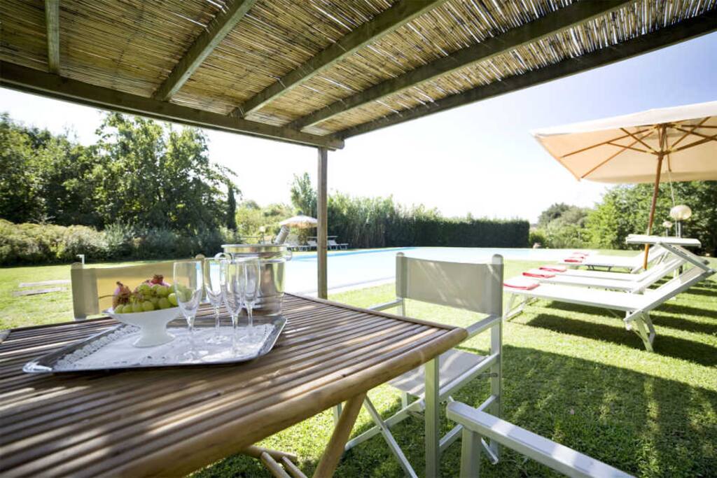 Dining table - swimming pool