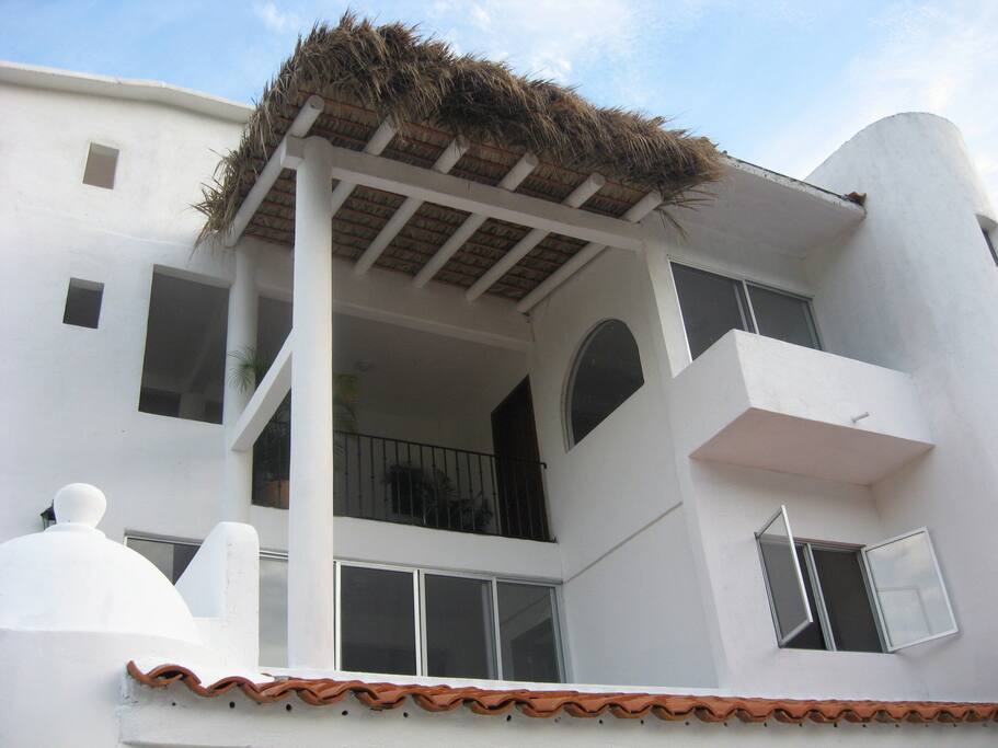 Vacation villa looking up from the second level from the ground