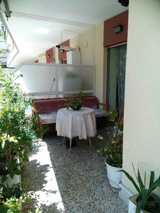 The balcony over all rooms