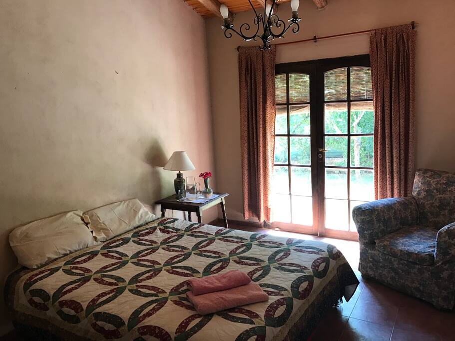 The bedroom has a sofa