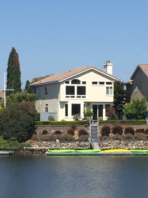 From water looking at house