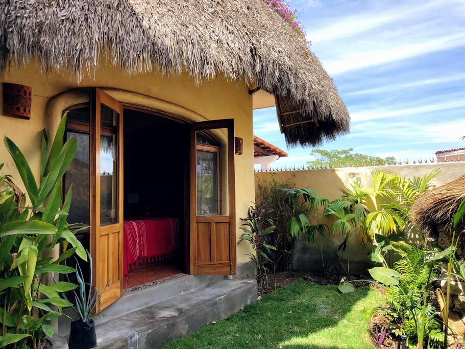 Garden steps are great for lounging in the sun or watching toddlers roam free in the enclosed area.