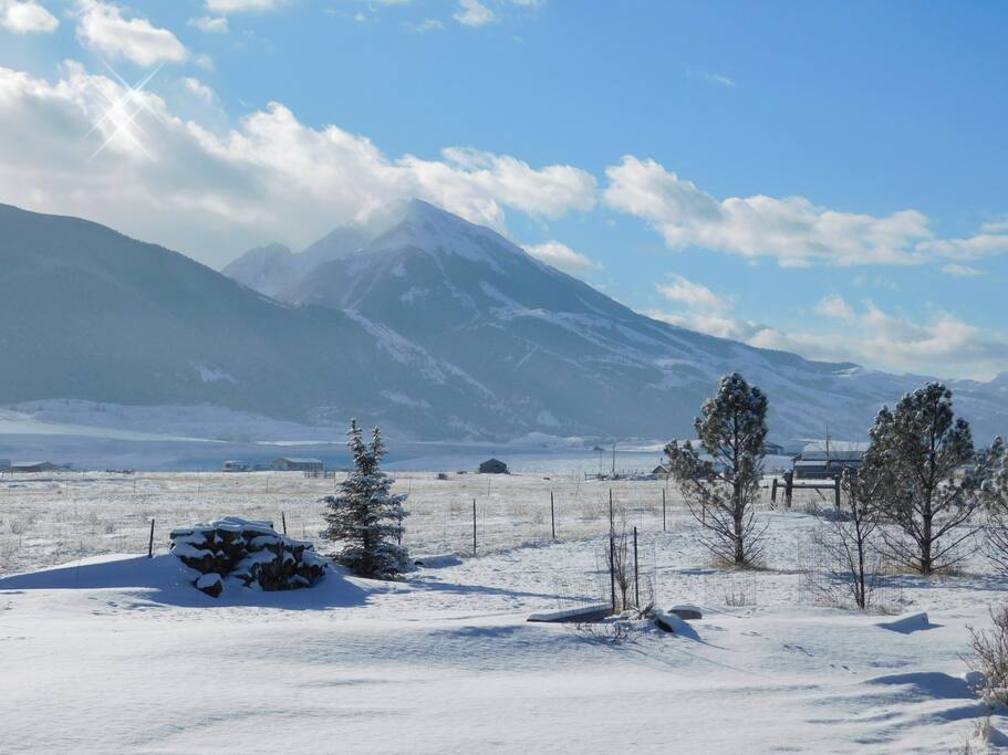 Winter view from cabin/apartment