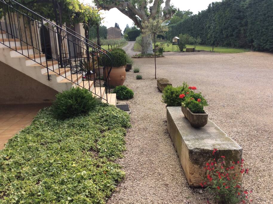 Rez de jardin devant logement