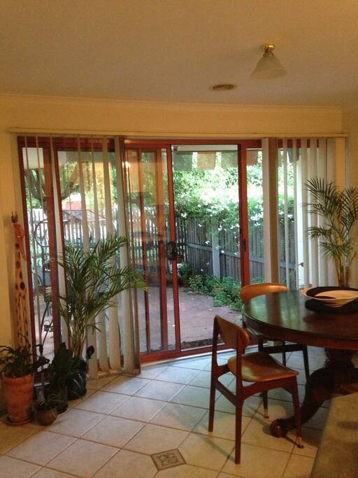 dining room and back courtyard