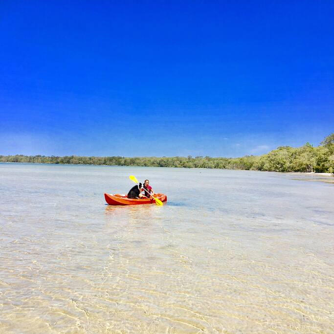 Double kayak provided free of charge, for your use on the Lake