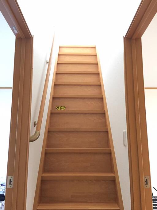 The stairs outside the guest's room