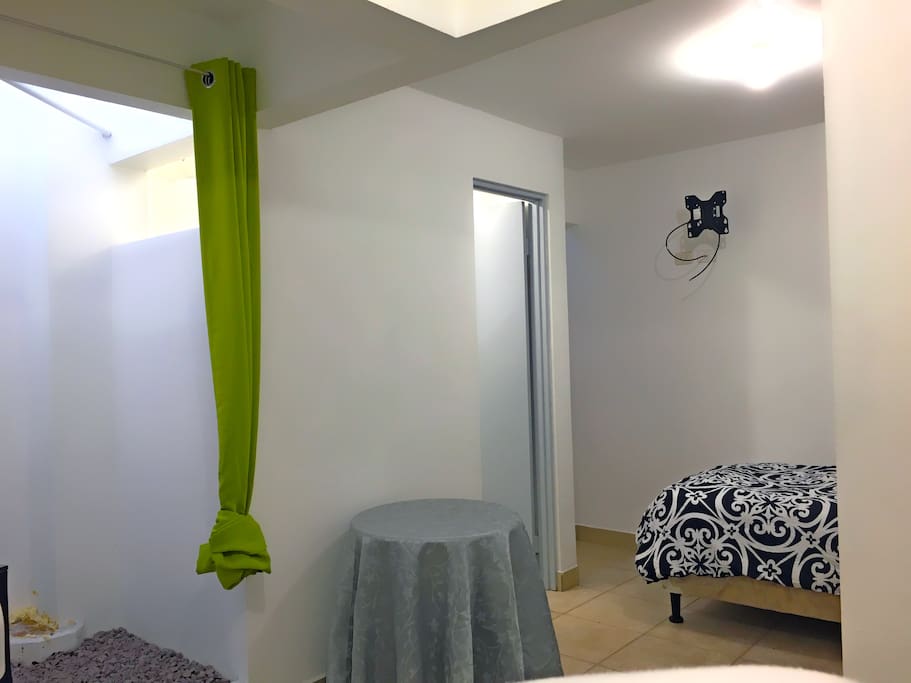 Private independent internal patio for natural light and illumination.