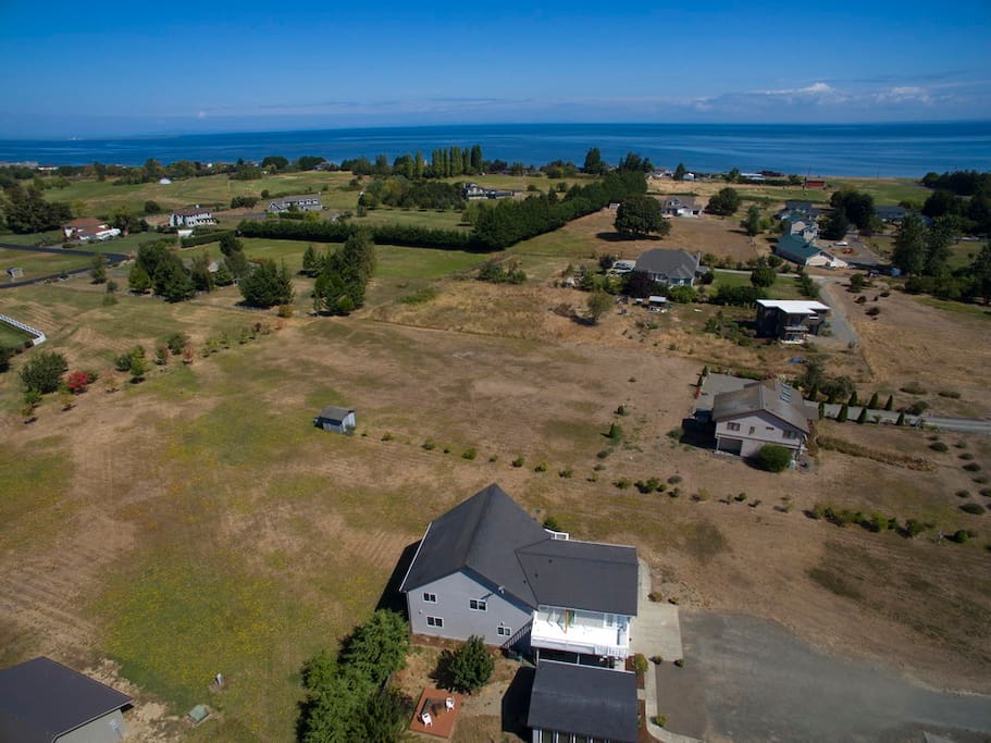 Aerial photo showing your guest quarters in the foreground.