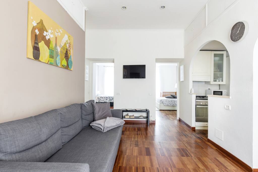 Living area and two bedrooms’entrances