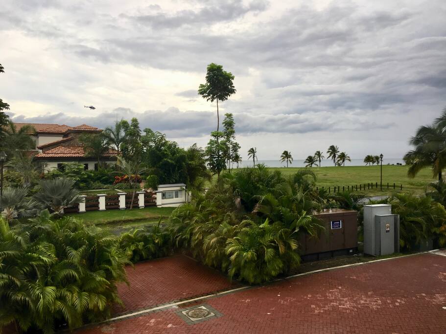 View out the window to the nearby Ocean