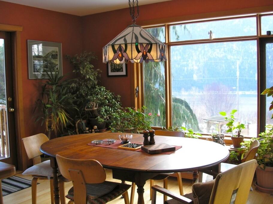 Dining room with lake views