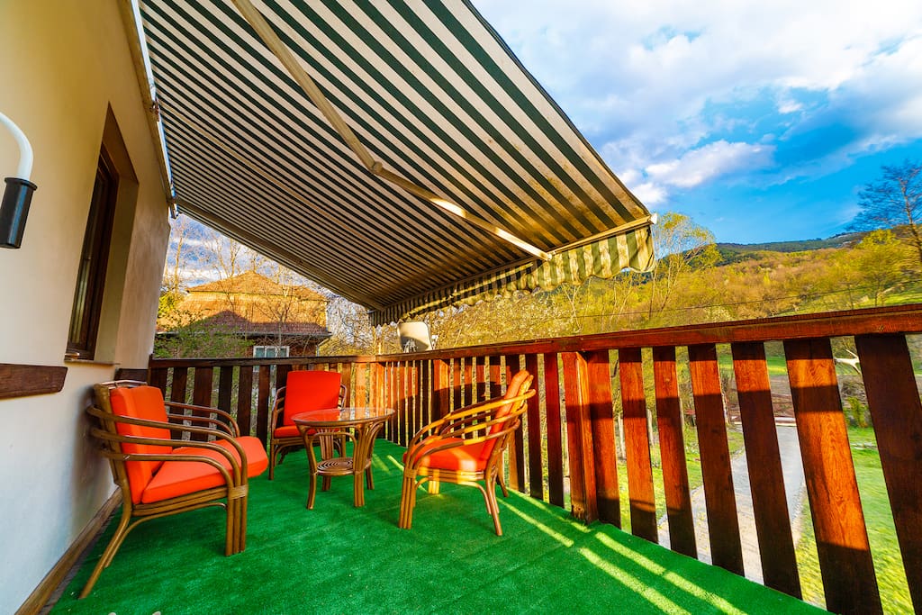 Covered terrase for hot summer evenings.