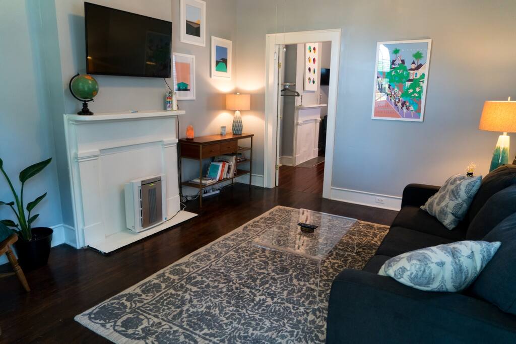 Living Room with Queen Memory Foam pullout.