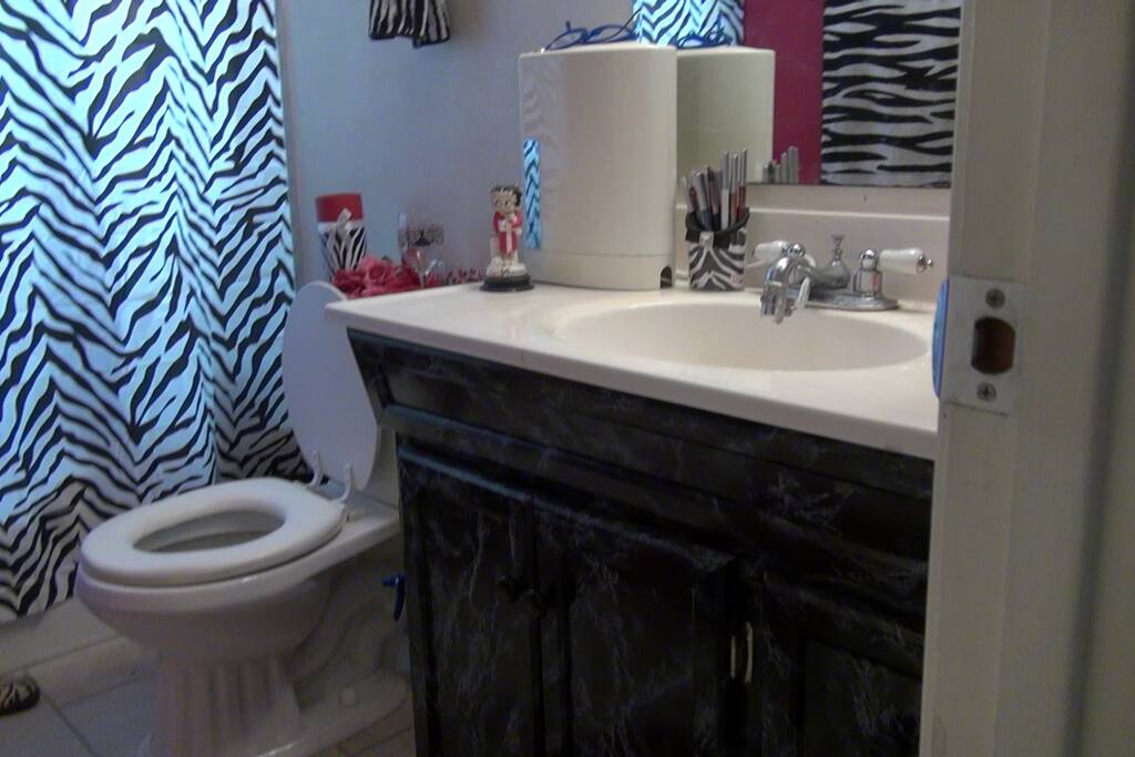 Downstairs Zebra Bathroom