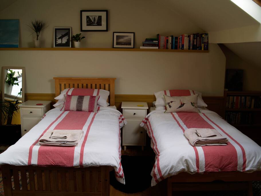The bed can also be configured as two single beds