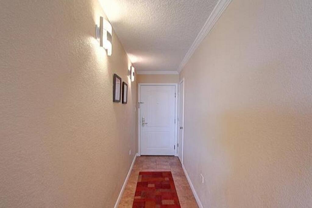 Private entrance/hallway with storage closet.