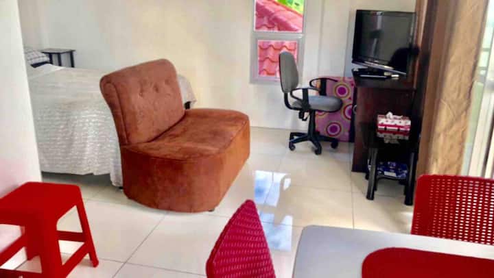 Sebule/chumba cha kulala kilionekana kabla ya picha kubwa. 