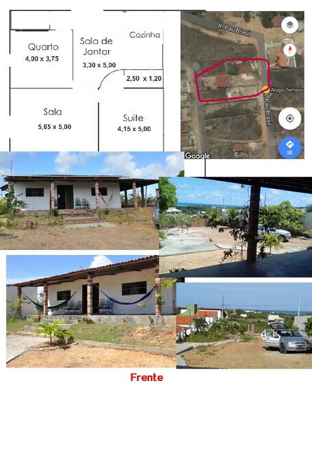 Frente e vista da casa