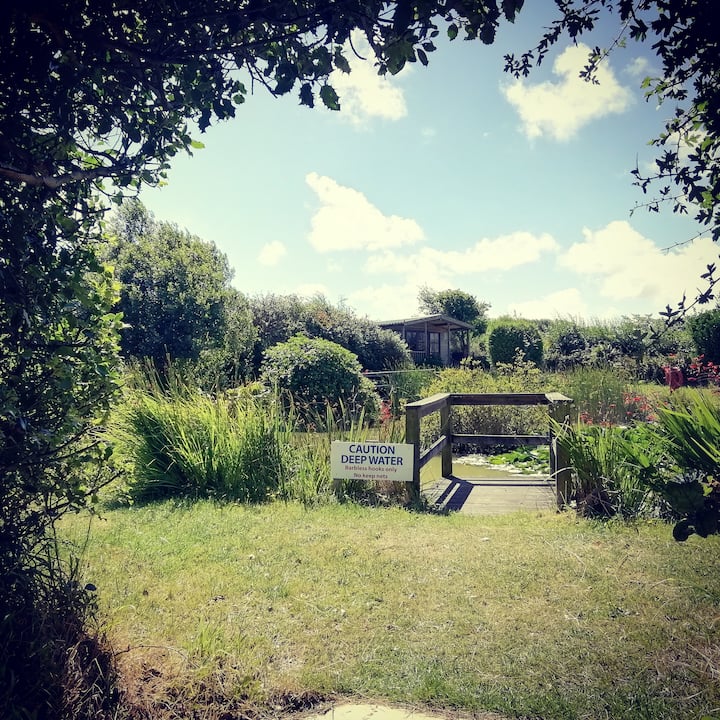 Feel free to go fishing in our well stocked pond on our campsite