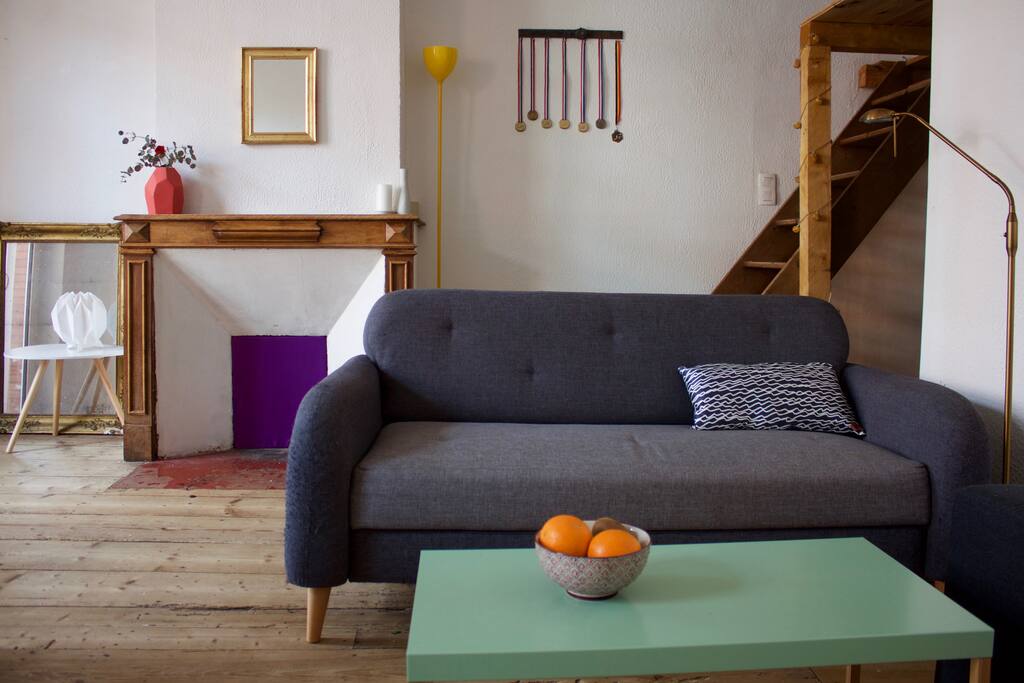 canapé 3 places, table basse