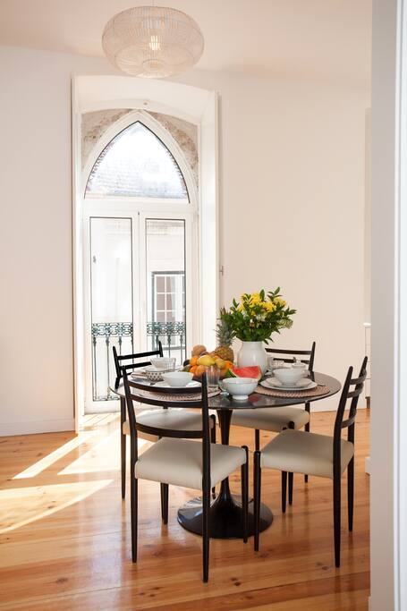 Enjoy your breakfast or dinner at the massive marble table