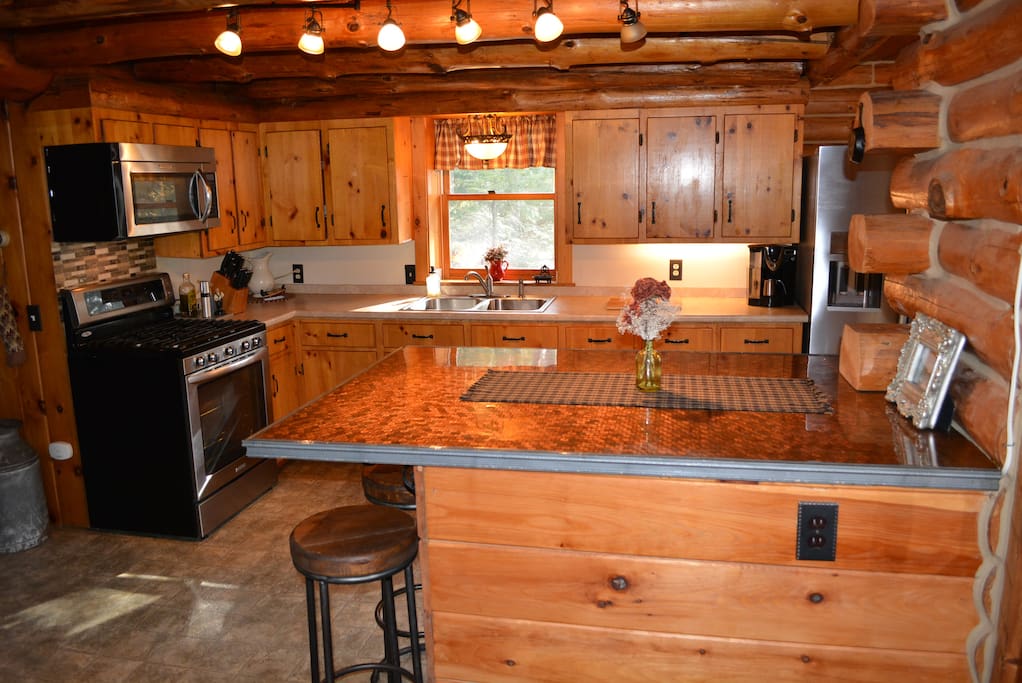 Kitchen & custom penny countertop.