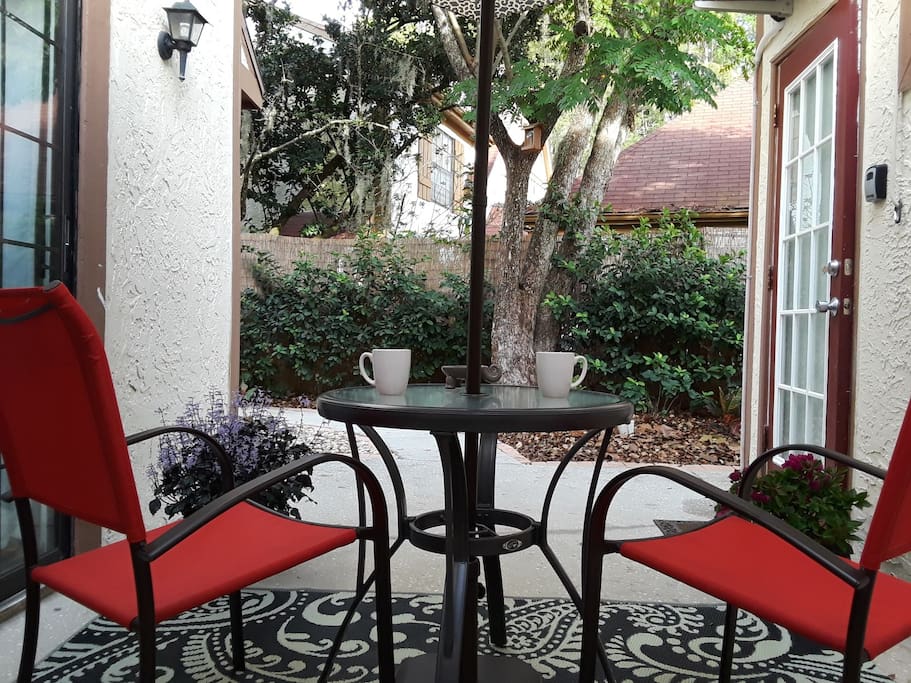 Quiet area and and nature around, because we're located next to a preserve.