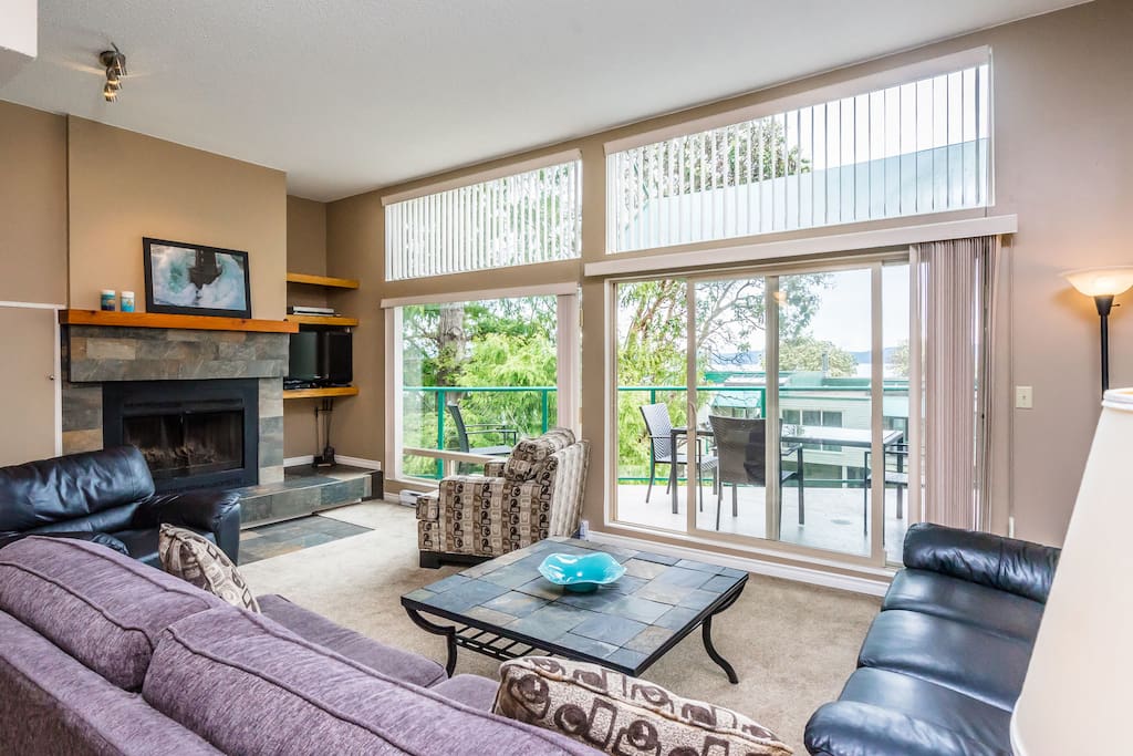 living room with fireplace