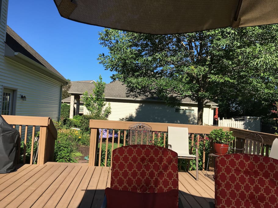 Large deck with comfortable seating