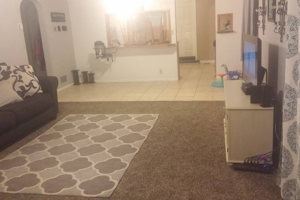 living room (kitchen in the background)