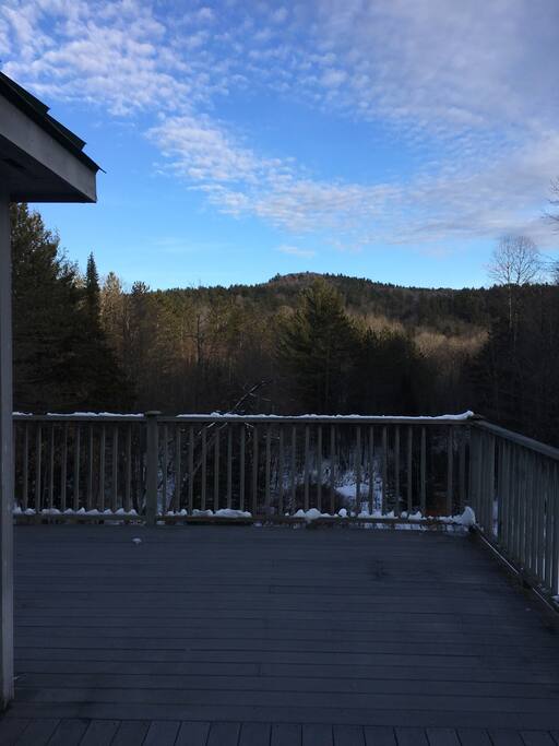 Beautiful Mountain views from the deck, overlooking 11 acres of maple woods
