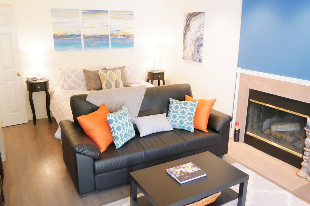 Studio suite with fireplace